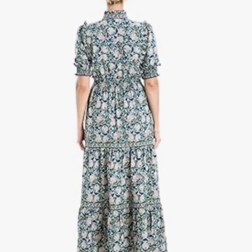 Max Studio Women’s Maxi Dress Sz 1X Ruffled V-neck Shirred waist Fits XL - Picture 11 of 14